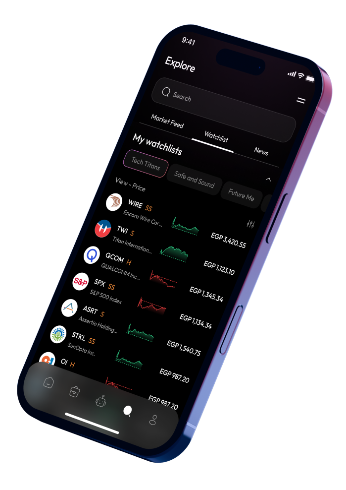 Investment app on iPhone